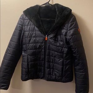 Save the Duck reversible faux fur puffer jacket
